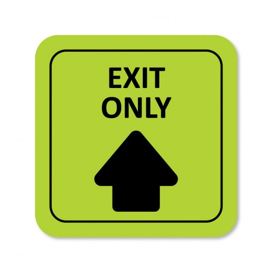 Covid-19 Floor Sticker Exit Only Apple Green 26x26cm 3pcs